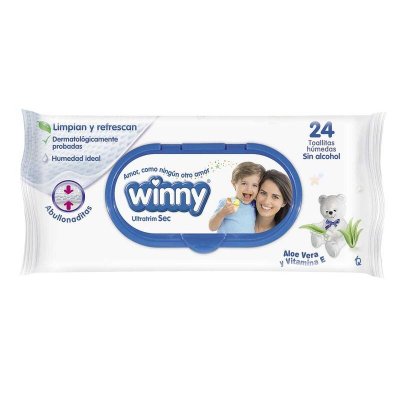 Winny Wipes Aloe Vera Vit E 24X (Each)