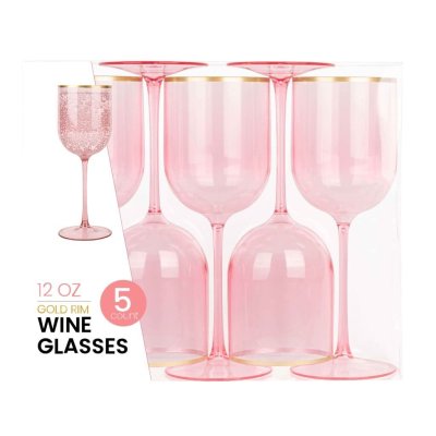 PLASTIC WINE GLASSES 5PK